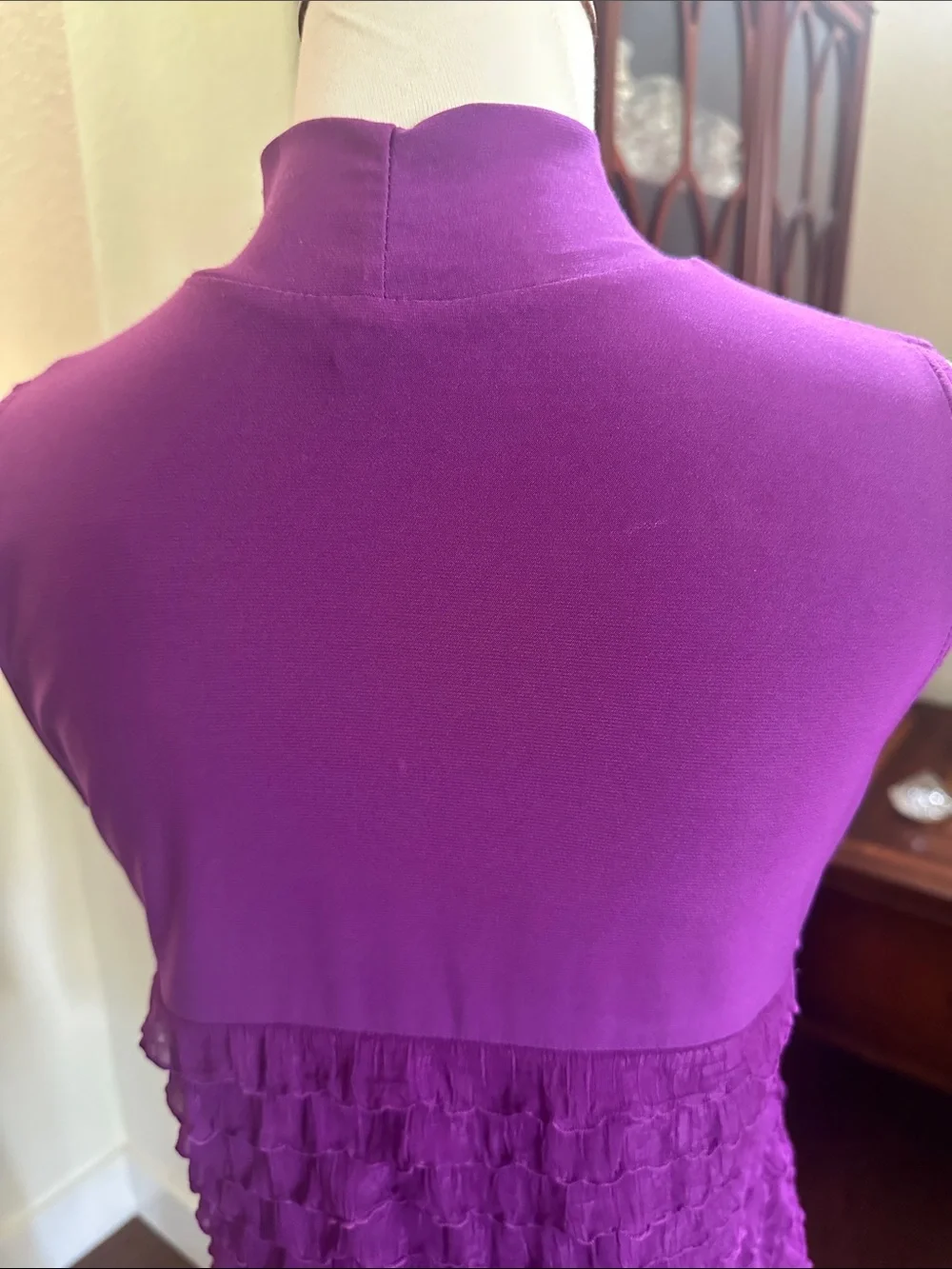 Purple Ruffle Sleeveless Blouse - Picture 2 of 5